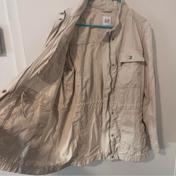 GAP Core Utility Jacket Beach Pebble Cotton Twill Large - Picture 8 of 10